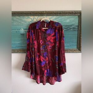 Free people floral blouse, size small